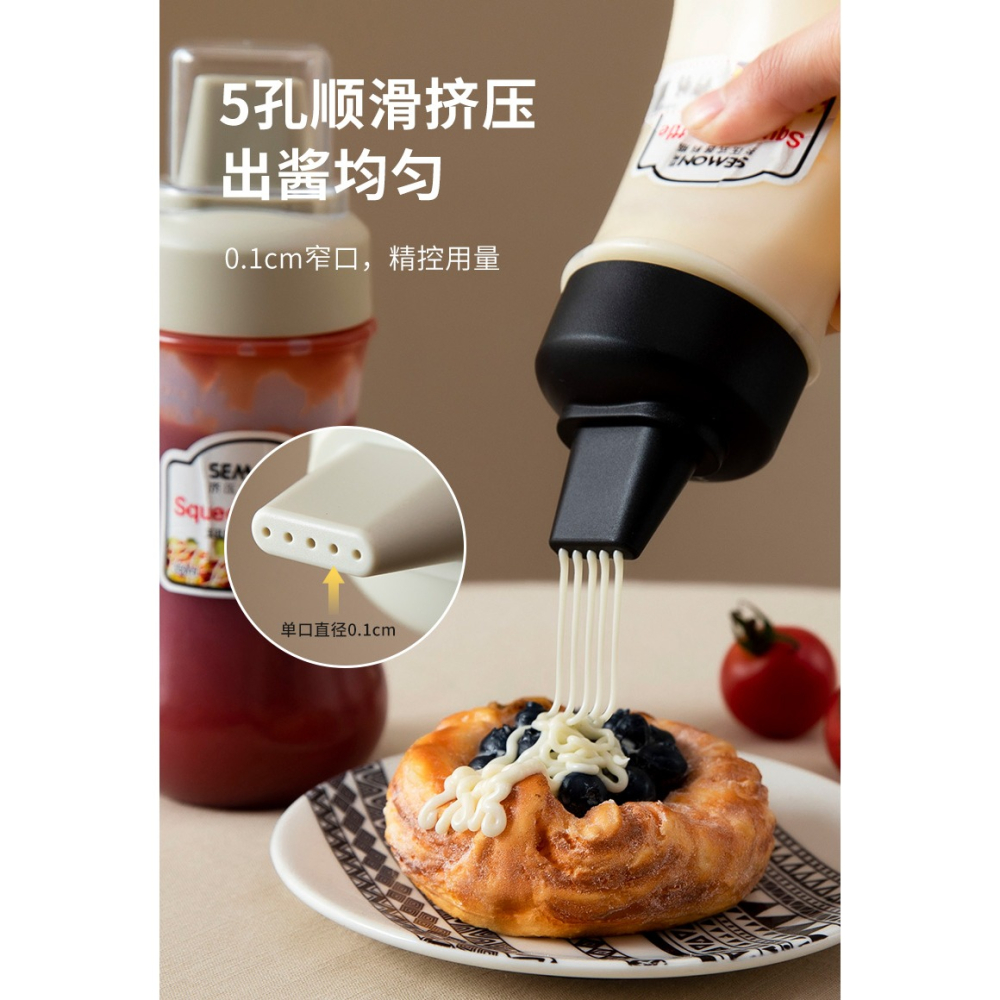 多孔擠醬瓶番茄醬沙拉醬倒置擠壓瓶塑料蜂蜜果醬廚房醬料瓶食品級-細節圖9