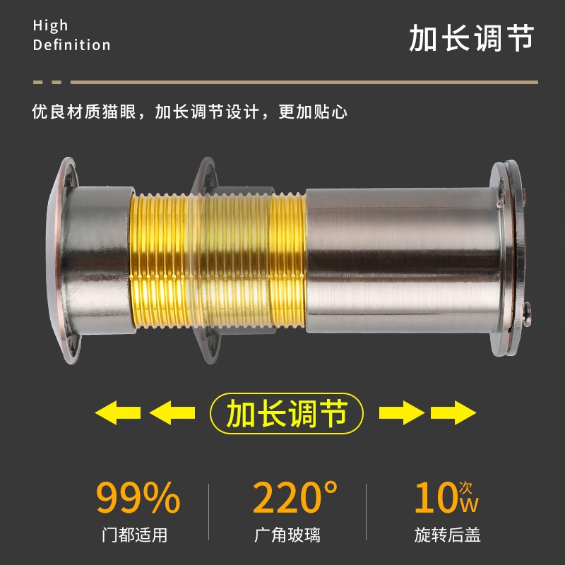 防盜門貓眼門鏡家用堵孔監控攝像頭二合一門鈴通用門上貓眼防盜器-細節圖3