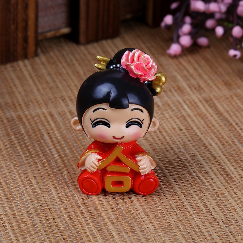 吉善緣 百年好合娃娃擺件 相親相愛婚慶結婚紀念品玩偶工藝品2121-細節圖4