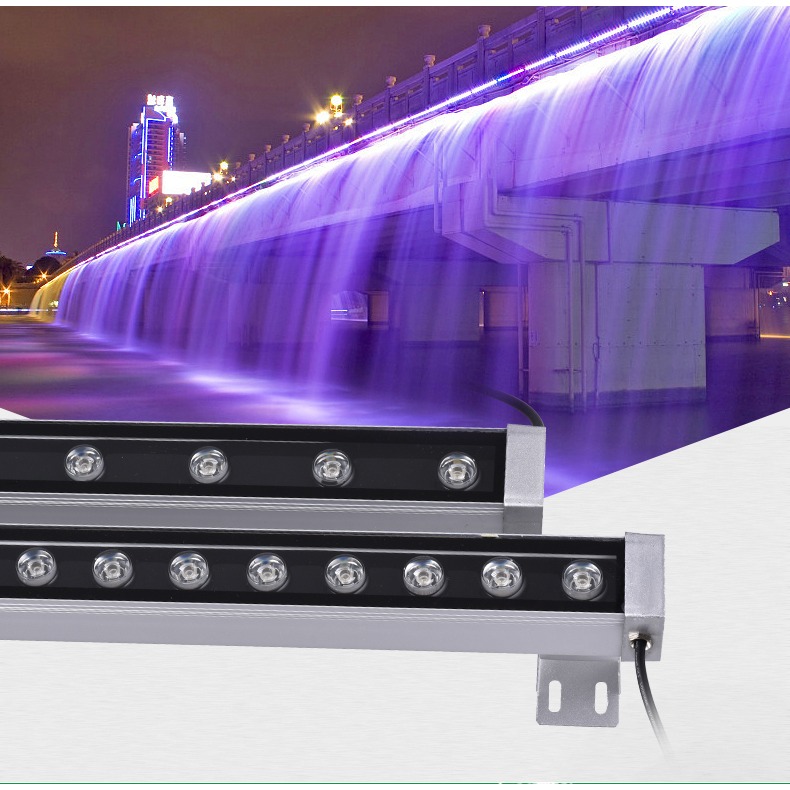 led洗墻燈戶外防水12w18w36w線條燈橋梁景觀燈外墻七彩招牌投射燈-細節圖7
