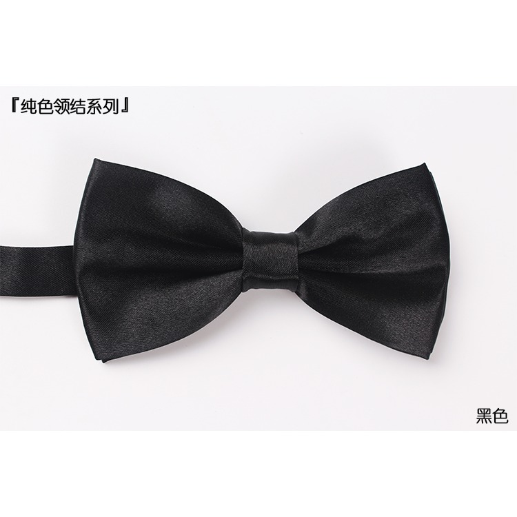領結男女蝴蝶結婚禮新郎婚慶伴郎黑大紅酒紅正裝英倫潮雙層服務員-細節圖2