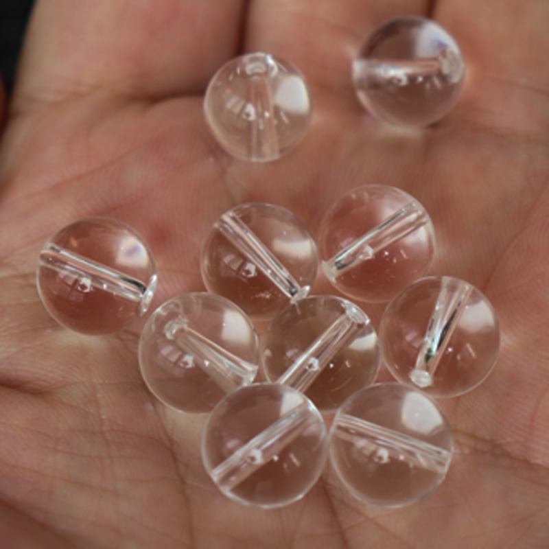 天然白水晶散珠DIY手工編織珠子佛珠串珠毛衣鏈流行飾品手鏈禮品-細節圖5