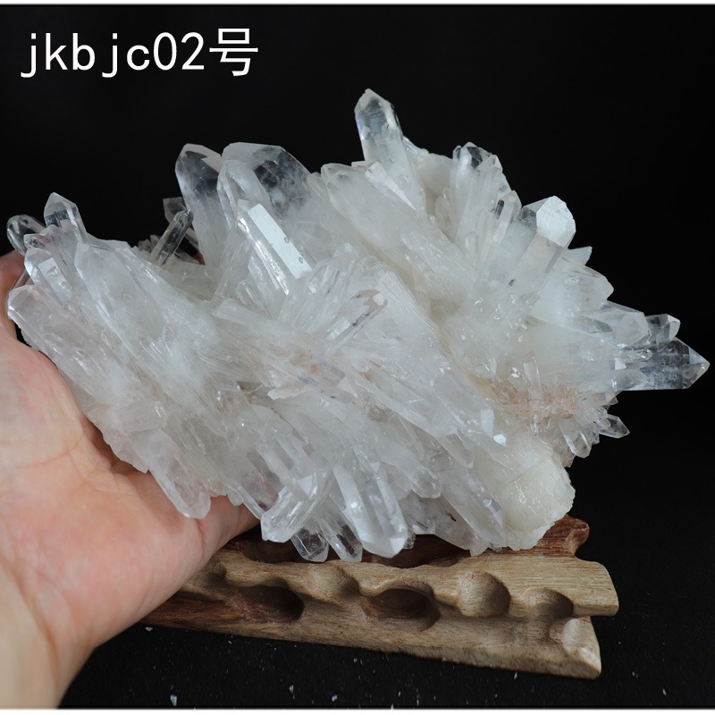 晶魁天然白水晶簇大塊擺件首飾消磁標本石電腦辦公裝飾景觀石原礦-細節圖4