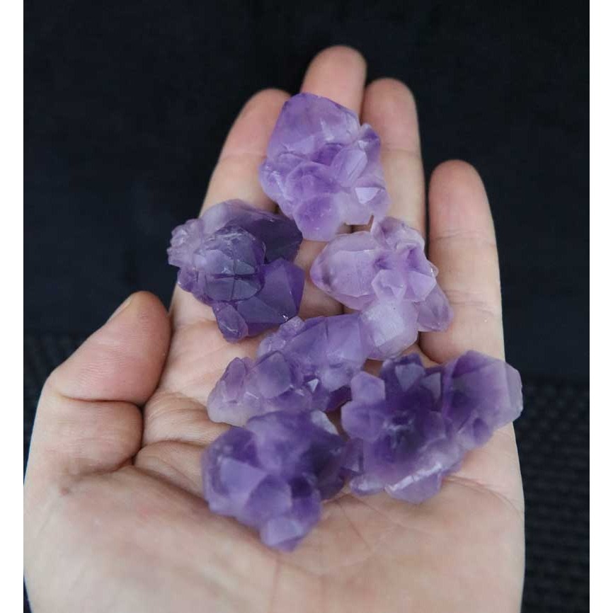 天然白水晶小簇紫水晶牙花消磁凈化家居裝修石材魚缸花卉標本景石-細節圖5