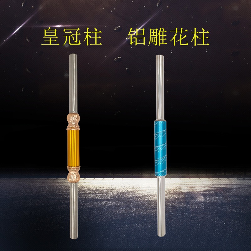 包郵 25圓管不銹鋼樓梯扶手雕花鋁柱 陽臺圍欄裝飾水漲柱皇冠鋁柱-細節圖2