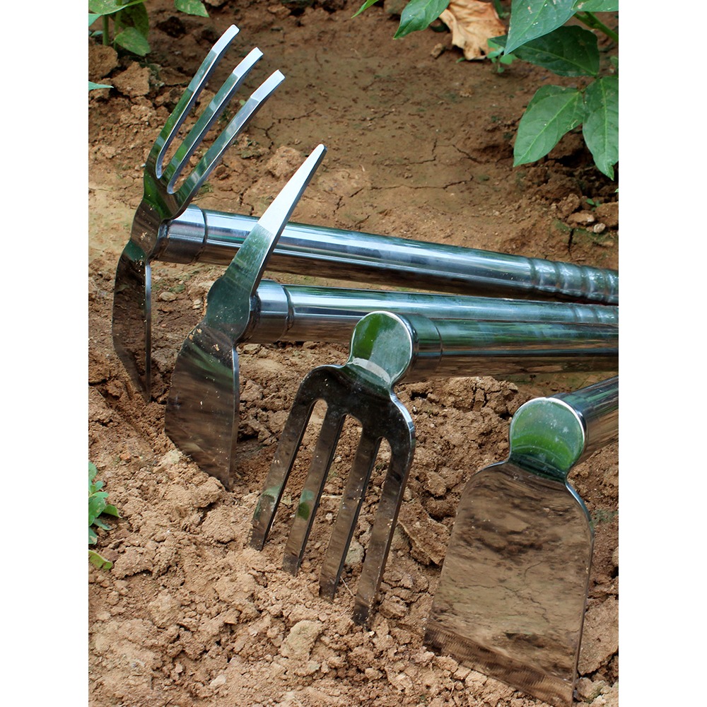 小鋤頭家用種菜除草神器戶外挖地農用工具鬆土不銹鋼園藝工具趕海-細節圖4