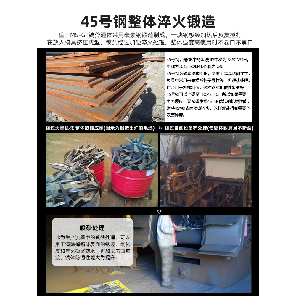 小洋鎬鋤頭戶外挖地多功能挖筍錳鋼農用工具大全種菜挖樁樹根神器-細節圖3