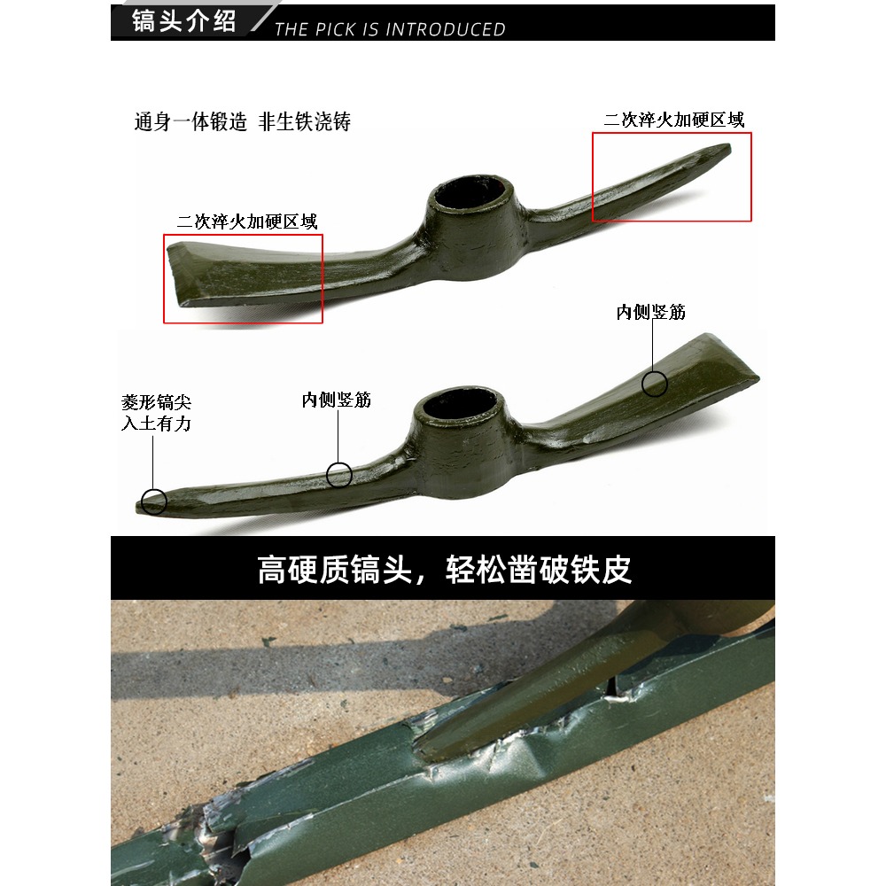 鋤頭挖地十字洋鎬家用種菜開荒鬆土挖土神器戶外農用挖筍工具大全-細節圖4