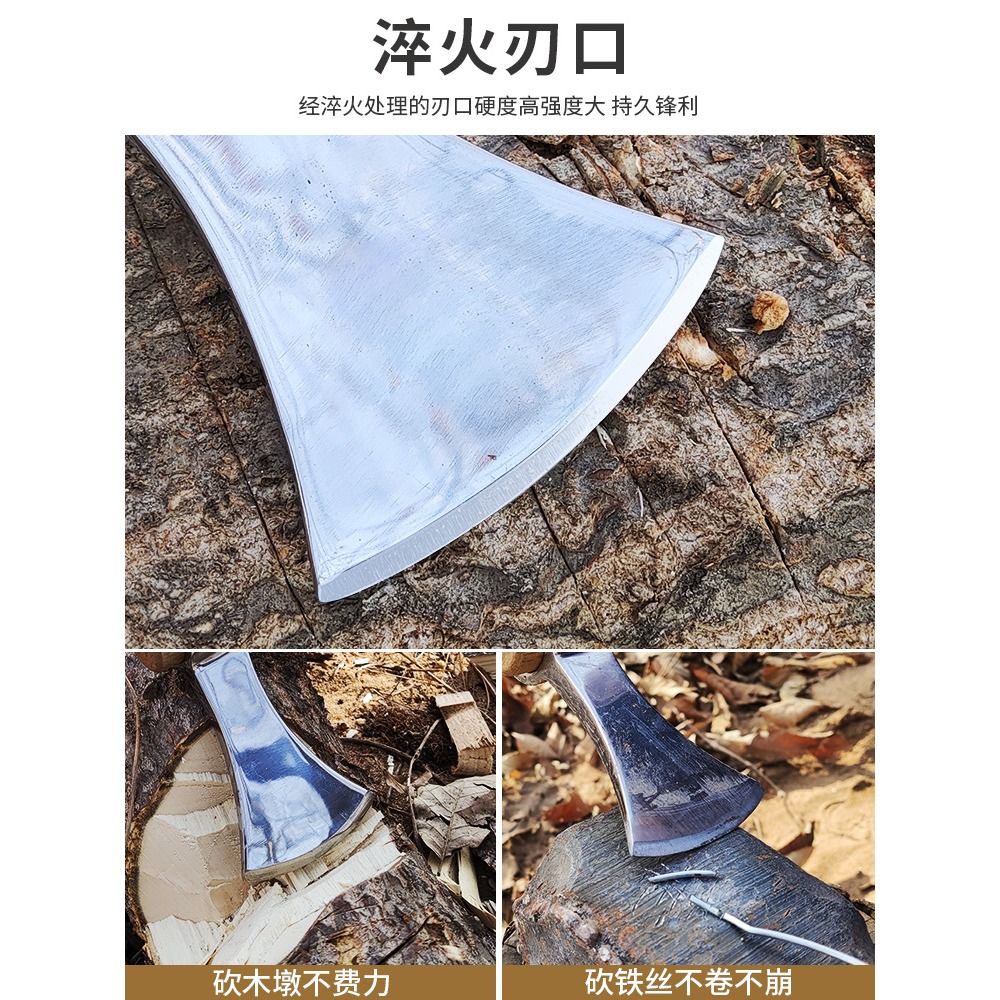 戶外小鋤頭鎬斧農具兩用挖樁斧子家用挖地多功能砍柴伐木採集工具-細節圖3