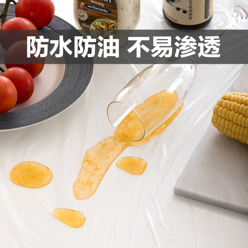茶花一次性桌布圓桌塑料長方形薄膜家用加厚野餐正方形婚慶派對-細節圖3