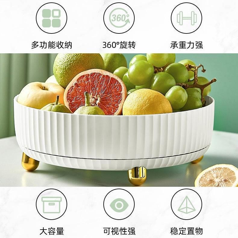 果盤家用新款客廳茶幾水果旋轉託盤網紅爆款-細節圖4