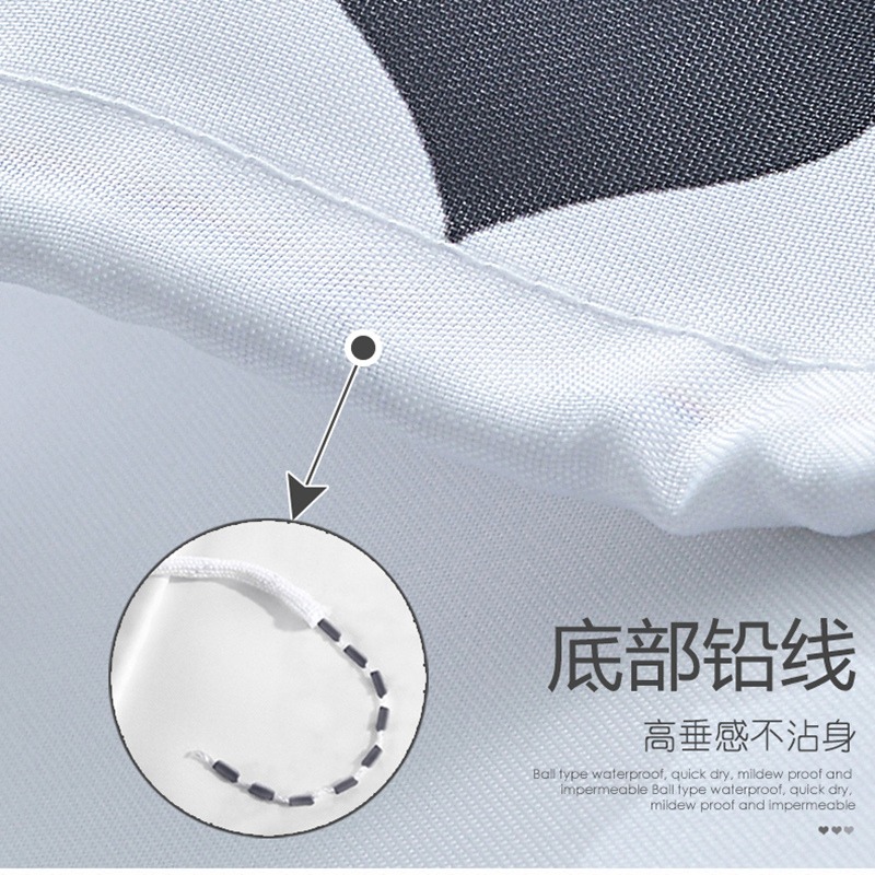 加厚滌綸浴簾浴室洗澡隔斷簾衛生間幹濕分離擋水簾淋浴房防水簾布-細節圖5