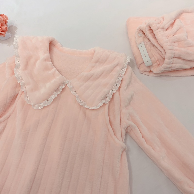 孕婦睡衣女秋冬季月子服加絨加厚哺乳餵奶珊瑚絨產後懷孕期家居服-細節圖3