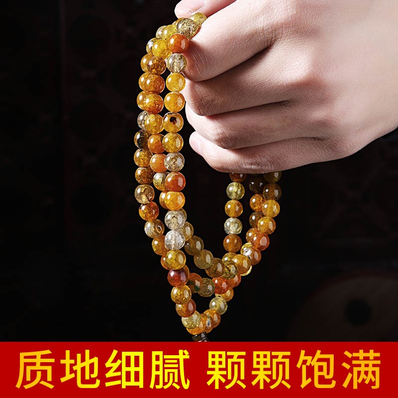 龍紋瑪瑙手串108顆佛珠手鏈 多圈手鏈項鏈佛教念珠男女情侶款-細節圖2