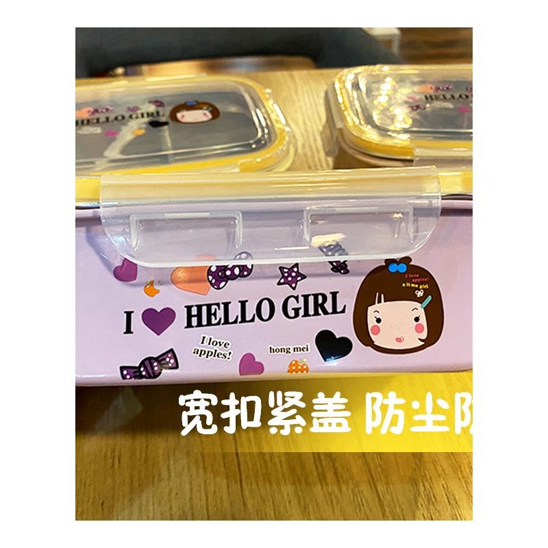 帶蓋飯盒學生用密封防燙兒童304不銹鋼分格便當盒小學生保溫餐盒-細節圖5