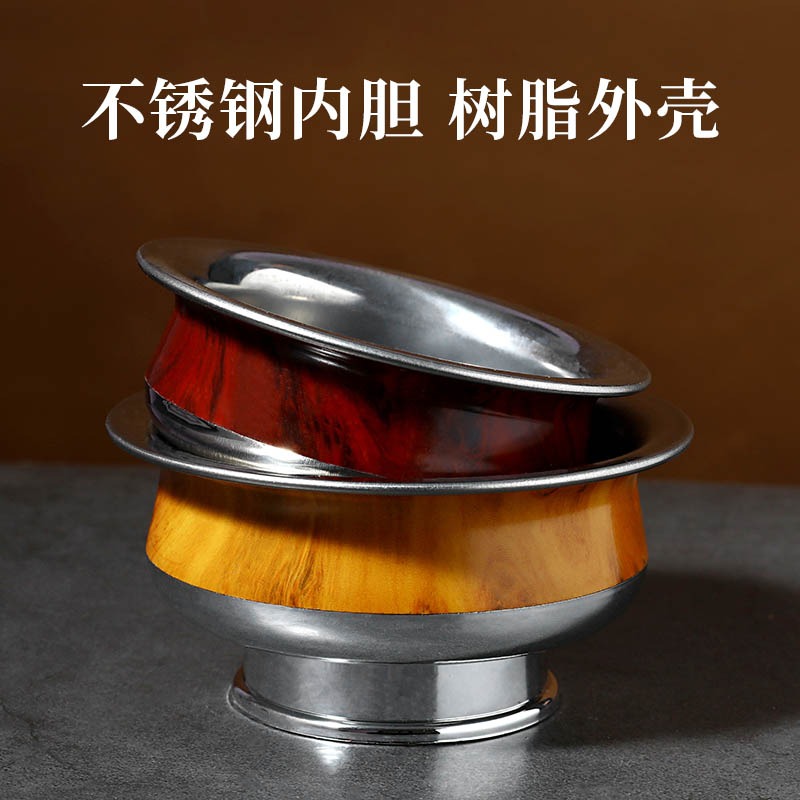 不銹鋼藏式碗家用復古 家用高腳碗藏碗名族風糌粑碗酥油茶?粑碗-細節圖3