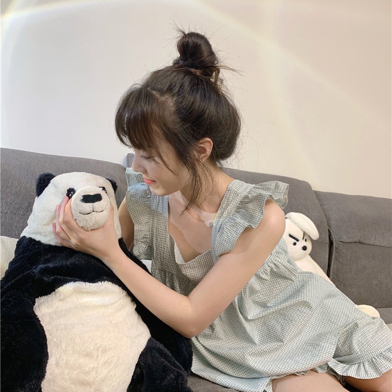 可愛木耳邊吊帶睡衣兩件套裝ins純欲風少女年新款家居服甜美-細節圖5