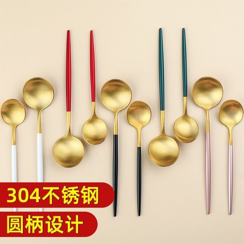 inS歐式網紅大勺中勺家用創意可愛喝湯匙304不銹鋼長柄攪拌甜品勺-細節圖6
