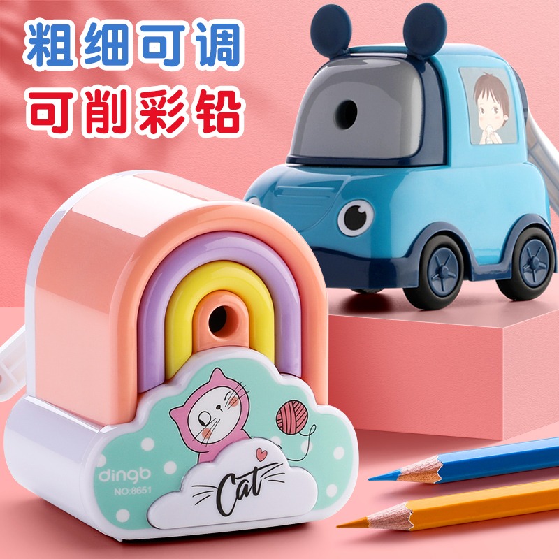 鼎邦卷筆刀削筆器自動進鉛小學生幼兒園可愛卡通兒童多功能鉆筆刀旋刨筆機手搖鉛筆刀轉筆刀削筆刀彩鉛卷筆器-細節圖2