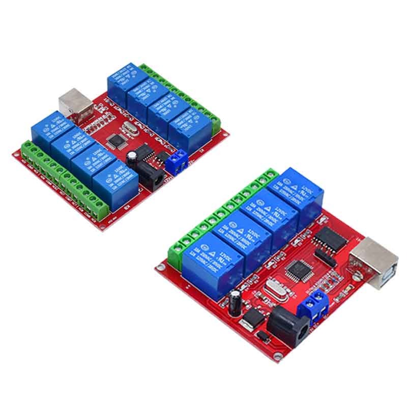 直流5V12V 1/2/4/8路免驅USB電腦電磁繼器模塊PC智能動控制板開關-細節圖2