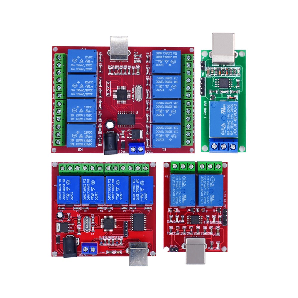 直流5V12V 1/2/4/8路免驅USB電腦電磁繼器模塊PC智能動控制板開關-細節圖5