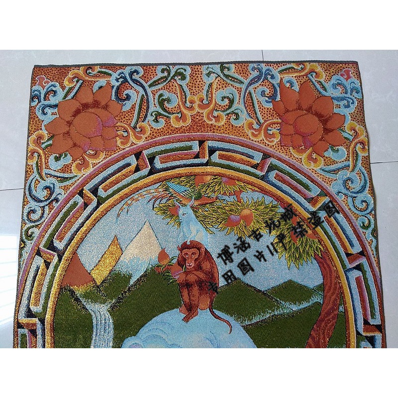 包郵 西藏尼泊爾刺繡唐卡畫像織錦絲綢繡 唐卡刺繡 吉祥四瑞-細節圖2