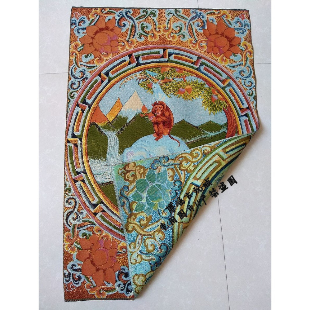 包郵 西藏尼泊爾刺繡唐卡畫像織錦絲綢繡 唐卡刺繡 吉祥四瑞-細節圖5