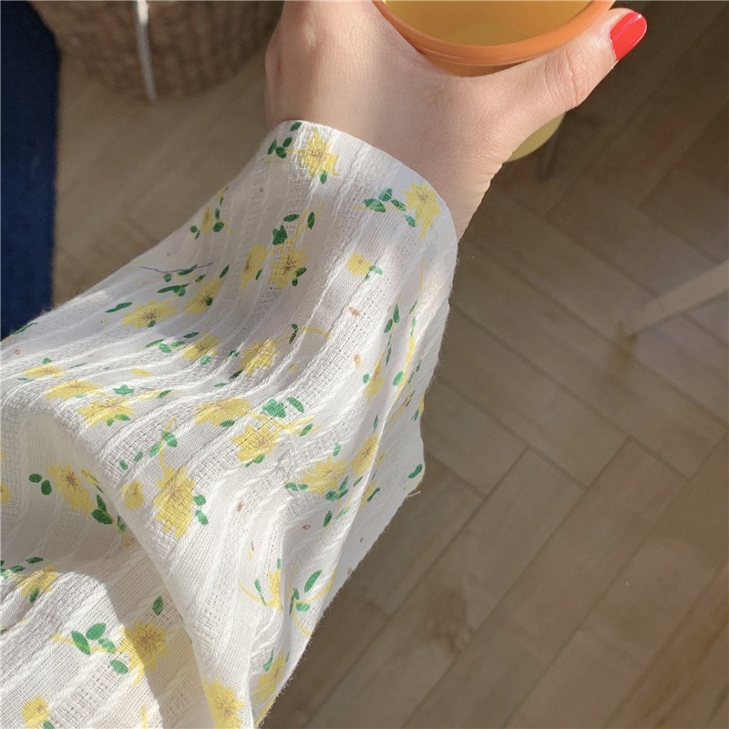 甜美純棉碎花長袖睡袍女ins風可外穿春秋款和服家居衣裙浴袍-細節圖8