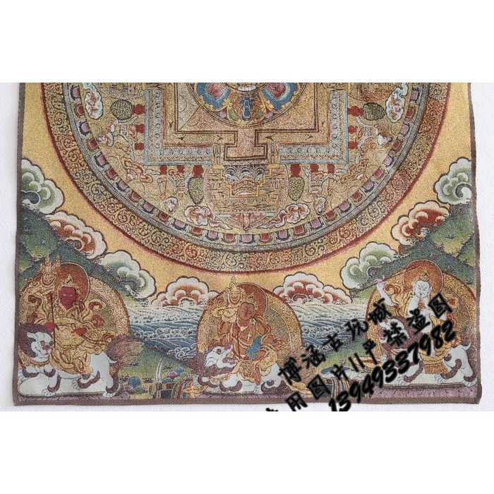 西藏像 唐卡刺繡 絲綢繡 佛堂客廳裝飾畫 尼泊爾 唐卡掛畫 壇城-細節圖3