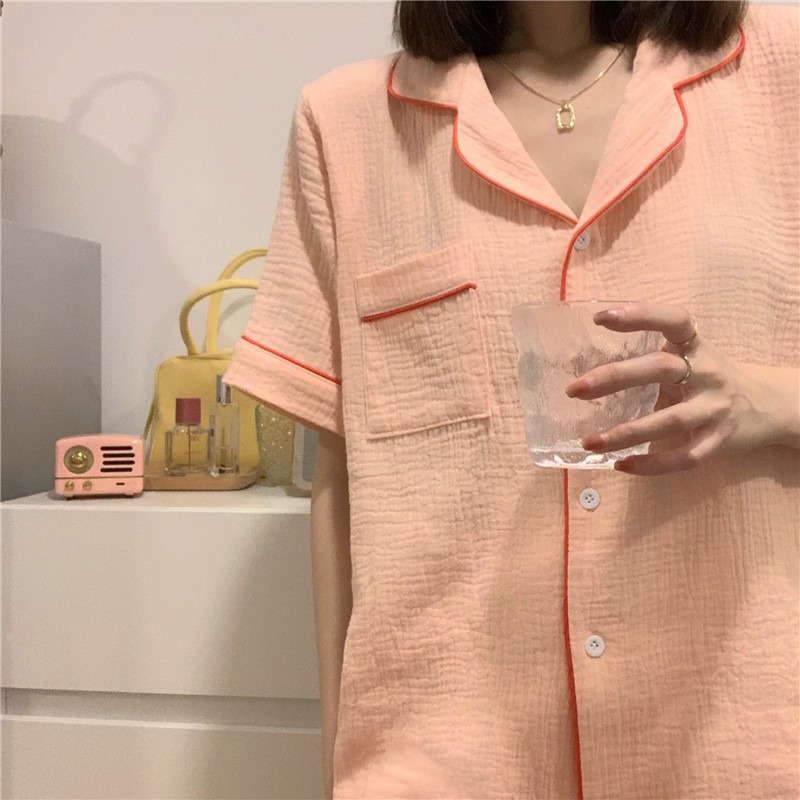 夏季短袖睡衣女ins風年新款可愛外穿學生宿舍家居服兩件套裝-細節圖4