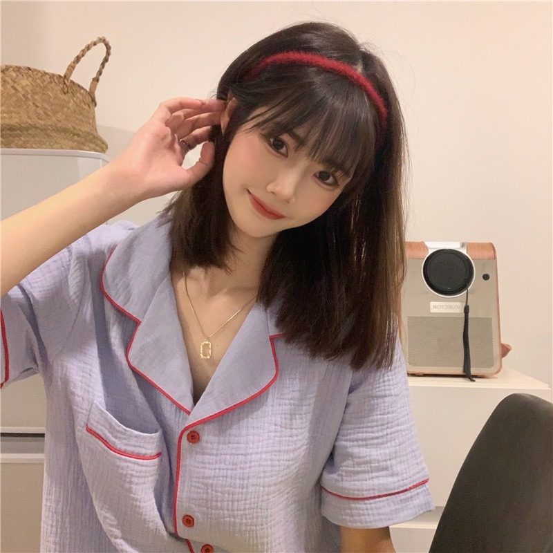 夏季短袖睡衣女ins風年新款可愛外穿學生宿舍家居服兩件套裝-細節圖5