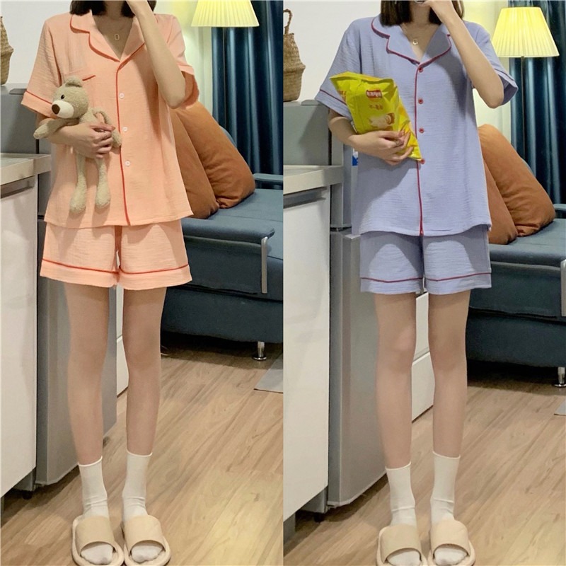 夏季短袖睡衣女ins風年新款可愛外穿學生宿舍家居服兩件套裝-細節圖6
