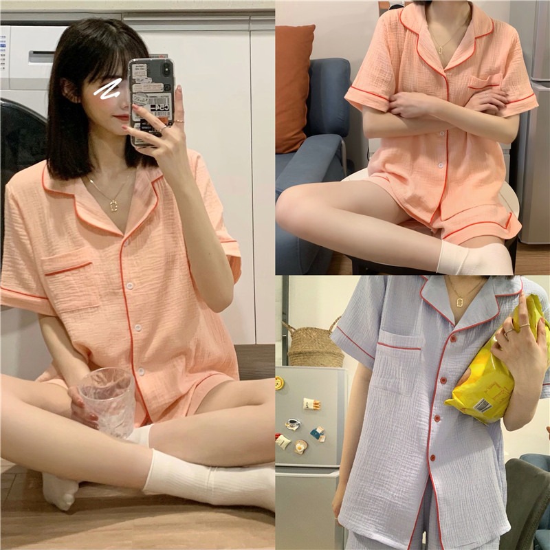 夏季短袖睡衣女ins風年新款可愛外穿學生宿舍家居服兩件套裝-細節圖7