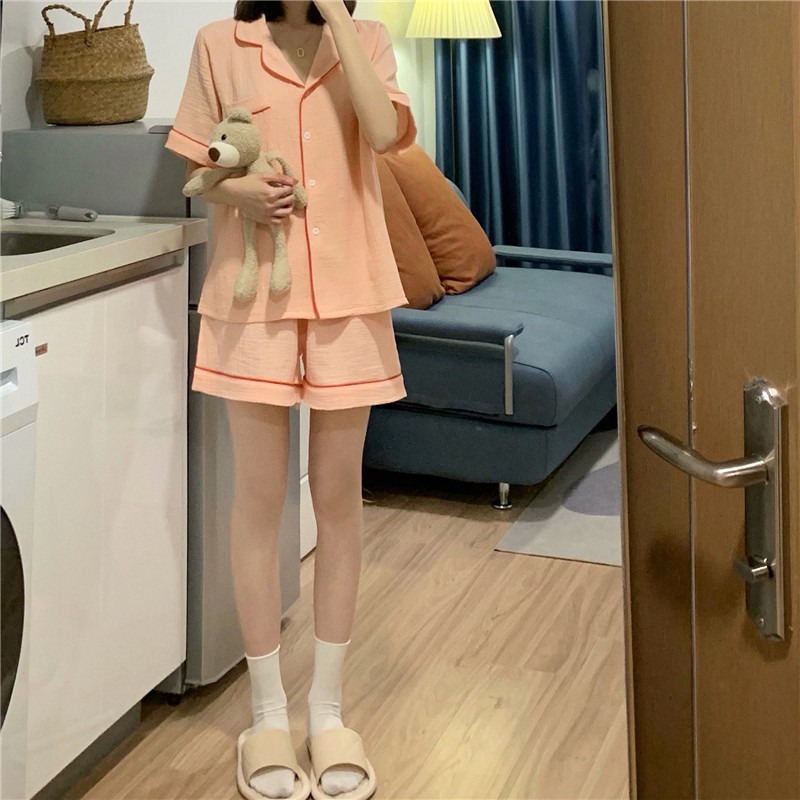 夏季短袖睡衣女ins風年新款可愛外穿學生宿舍家居服兩件套裝-細節圖10