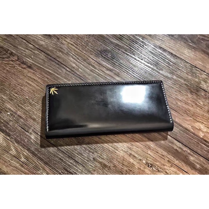進口新喜皮革制馬臀皮黑色鏡面油染 透芯染 皮革材料 瑪瑙黑-細節圖5