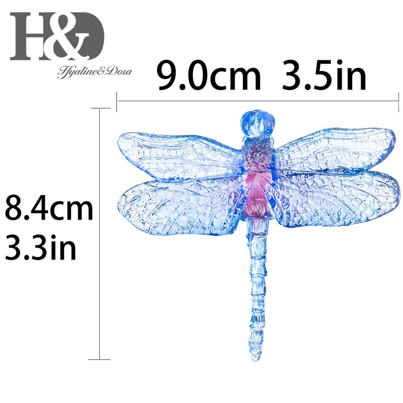 H&D 造景小動物蜻蜓飛翔水景裝飾配件精緻桌擺件 鎮紙工藝品搭配-細節圖3