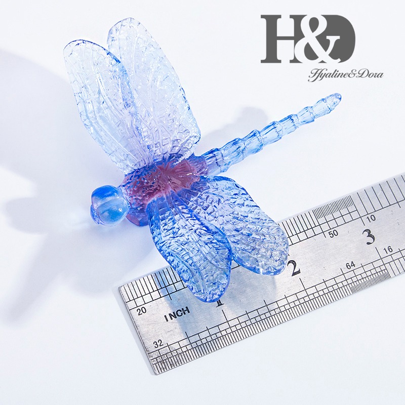H&D 造景小動物蜻蜓飛翔水景裝飾配件精緻桌擺件 鎮紙工藝品搭配-細節圖4