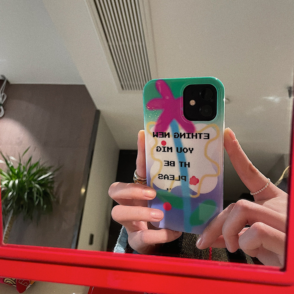mylittlebubble原創可愛藝術花朵iPhone12蘋果11promax軟殼韓國-細節圖4