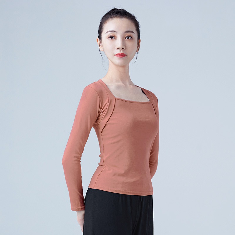舞蹈練功服上衣女現代古典民族藝考形體成人長袖芭蕾舞中國舞服裝-細節圖2