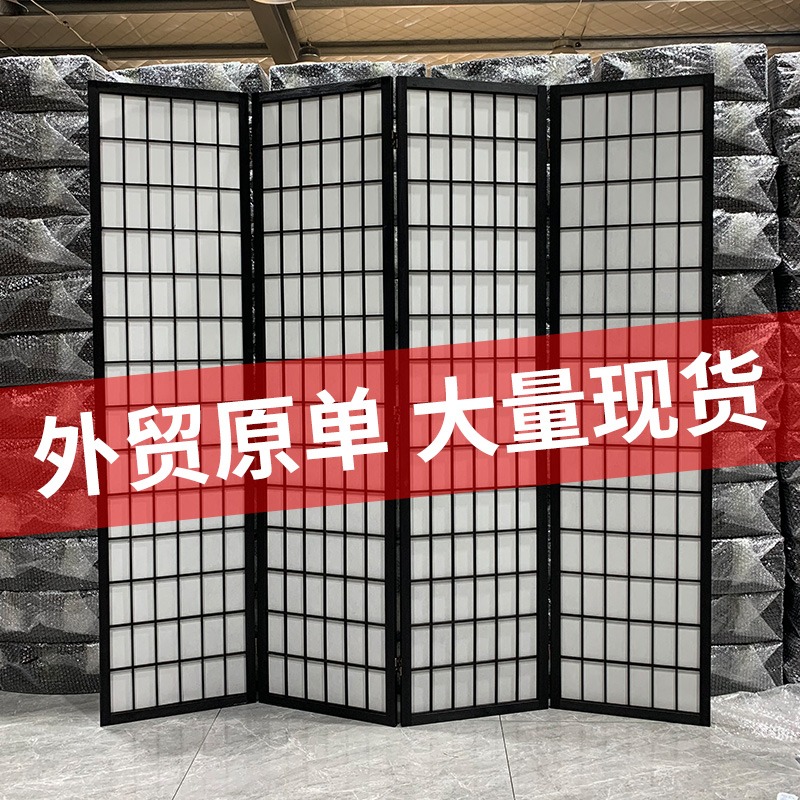 日式屏風隔斷玄關折疊移動客廳黑色網紅木質折屏藝術入戶經濟型-細節圖3
