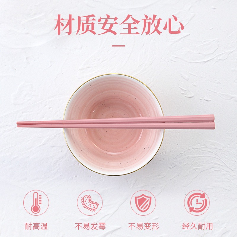 日式尖頭時尚合金筷子多彩馬卡龍色壽司家用情侶防滑耐高溫筷-細節圖4