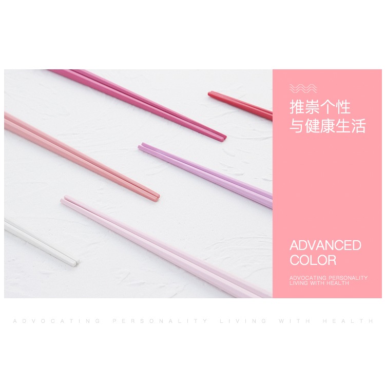 日式尖頭時尚合金筷子多彩馬卡龍色壽司家用情侶防滑耐高溫筷-細節圖6