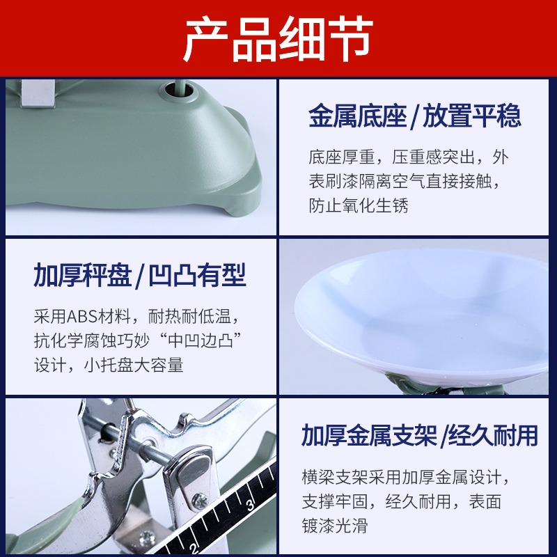 託盤天平 物理實驗器材學生實驗用天平秤教學教具實驗兒童玩具小學生高精度小型100g200g500g-細節圖5