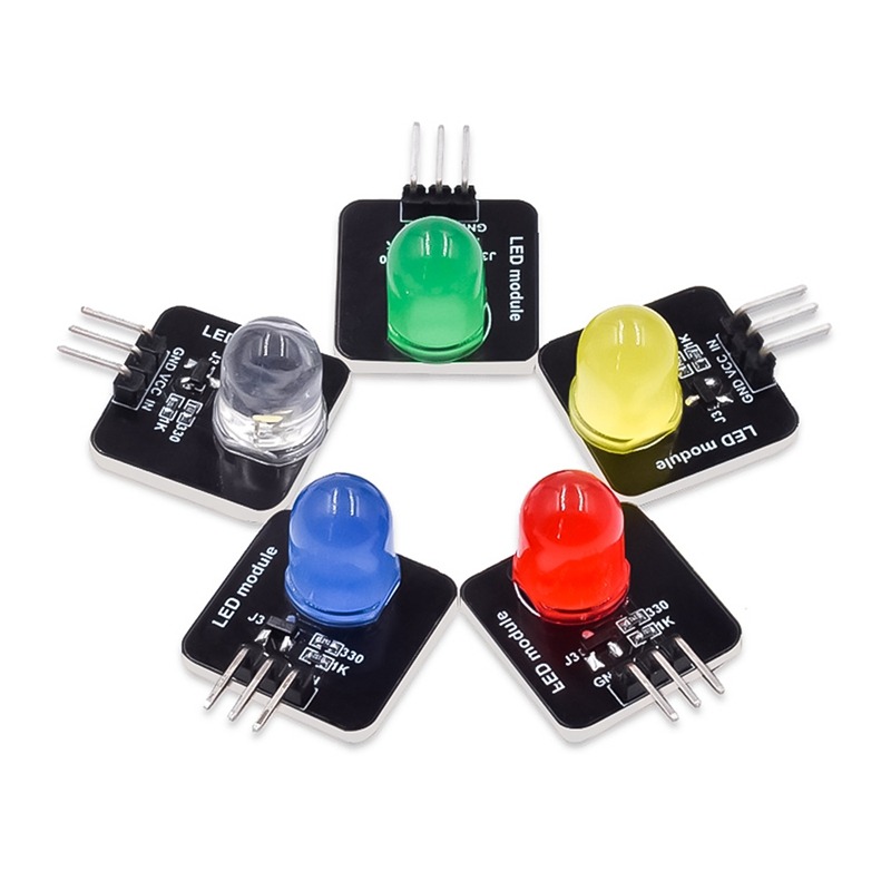 LED燈傳感器發光二極管指示燈10mm電子發光模塊3.3-5V紅白黃綠藍-細節圖5