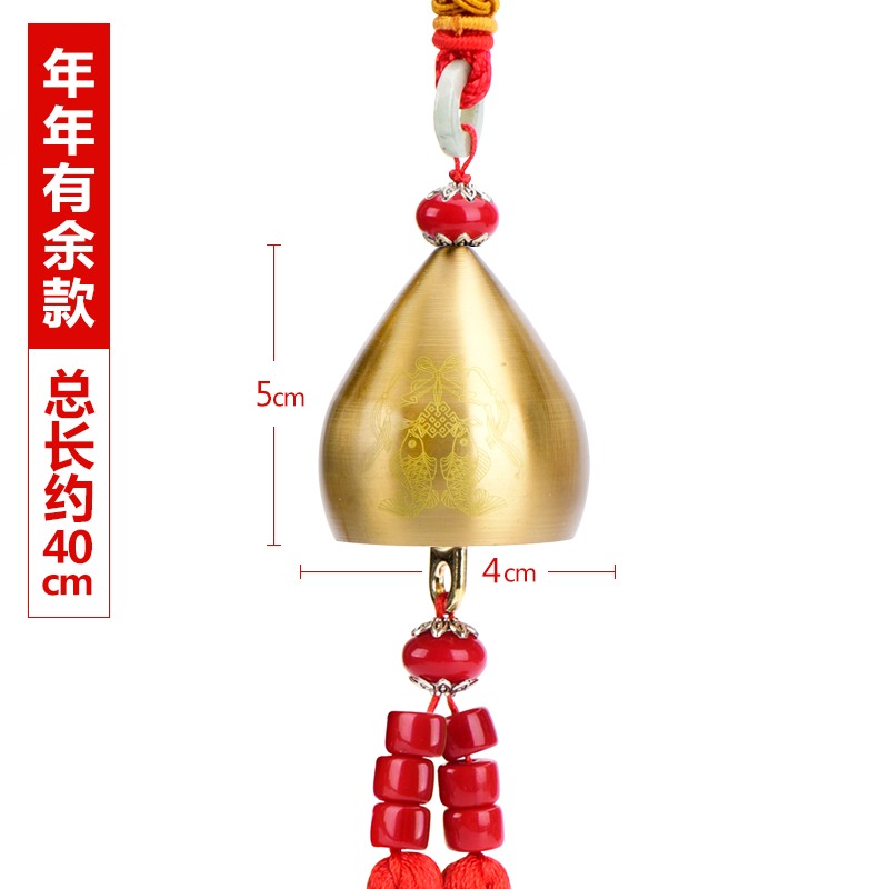 和堂悅舍純銅鈴鐺掛件銅鈴鐺風鈴車鈴葫蘆銅鐘鈴門口吉祥結掛件-細節圖8