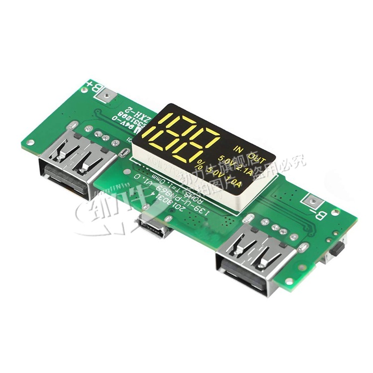 QC閃充移動電源diy板 5V2.4A快充升壓電路板 雙USB充電寶改裝模塊-細節圖4