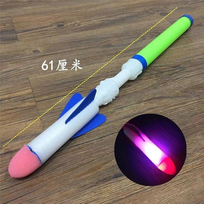 61CM發聲帶燈光火箭炮玩具泡沫航空模型發光沖天炮可發射兒童戶外-細節圖3