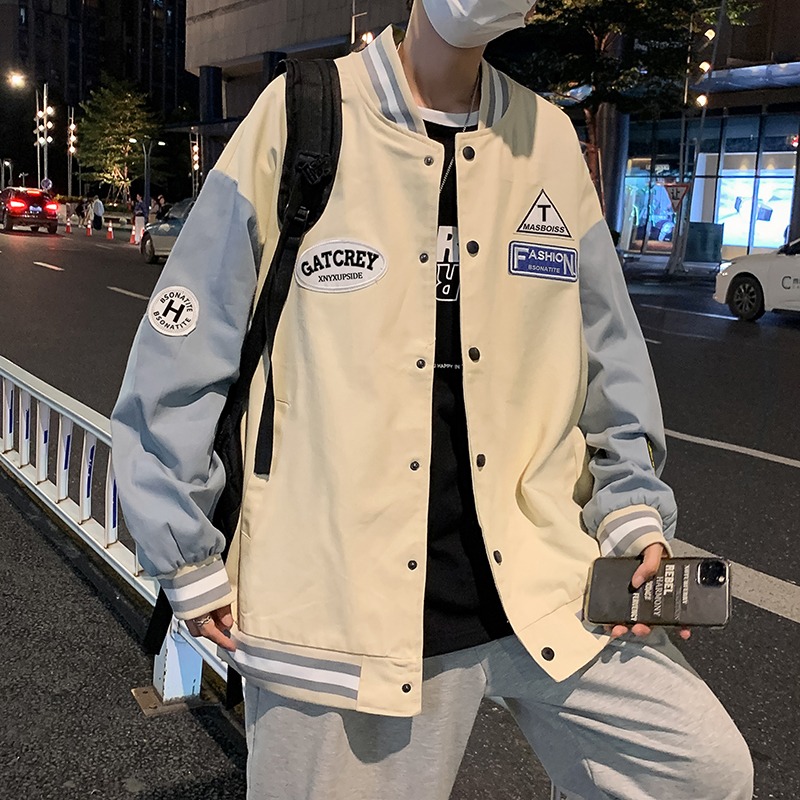 外套男春秋季ins潮牌寬松刺繡棒球衣服韓版潮流百搭痞帥大碼夾克-細節圖2