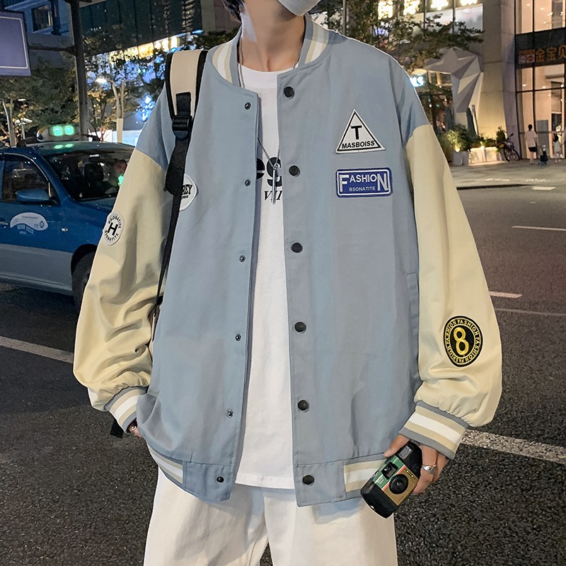 外套男春秋季ins潮牌寬松刺繡棒球衣服韓版潮流百搭痞帥大碼夾克-細節圖3