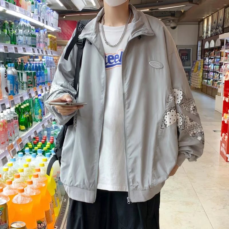 腰果花外套男春秋季韓版潮流百搭痞帥夾克潮牌ins大碼寬松棒球服-細節圖3